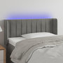 Voir la diapositive 1 : VIDAXL Tete de lit a LED Gris clair 103x16x78/88 cm Velours