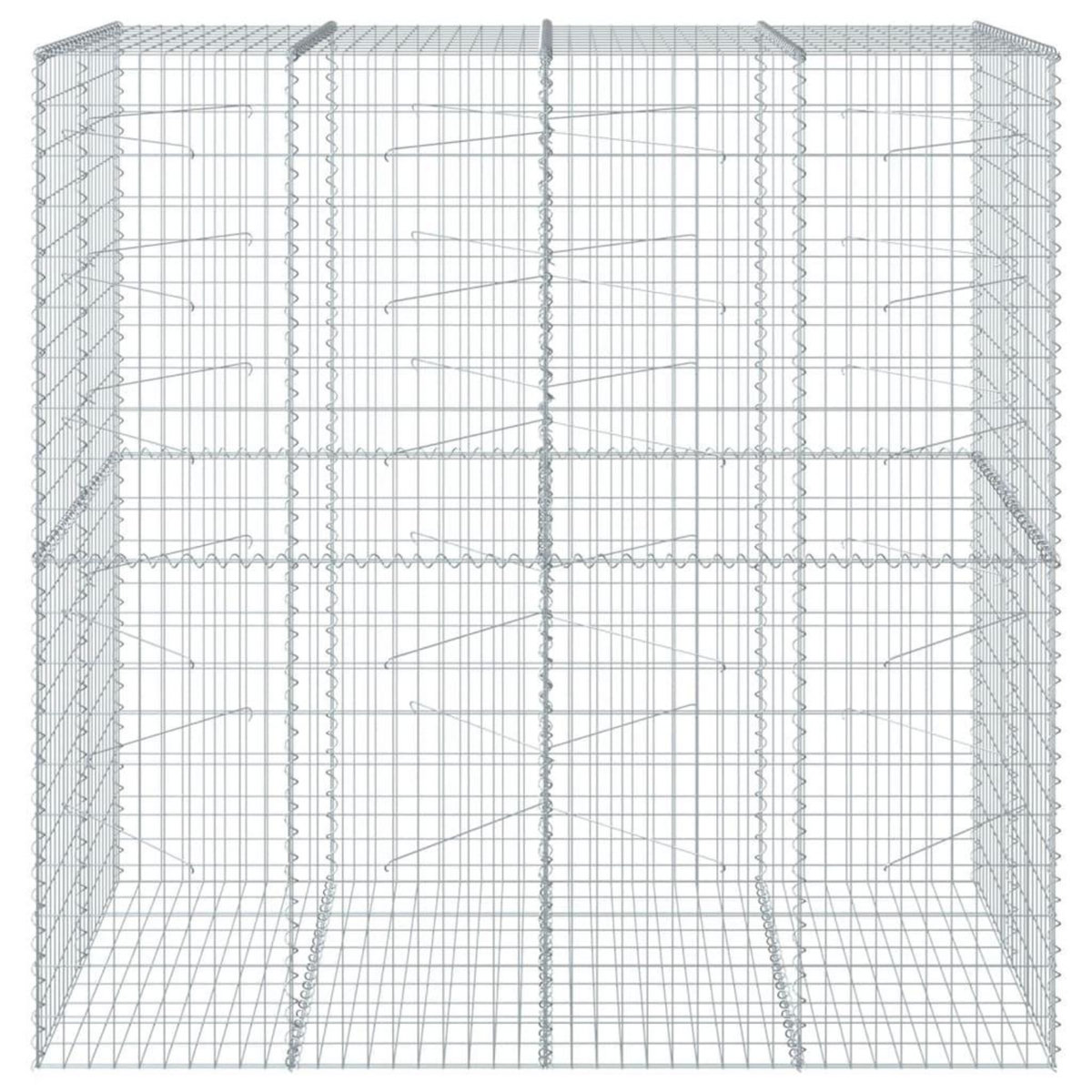 VIDAXL Panier gabion avec couvercle 200x100x200 cm fer galvanise