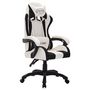 Voir la diapositive 3 : VIDAXL Fauteuil de jeux video avec LED RVB Blanc et noir Similicuir