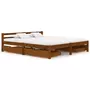 VIDAXL Cadre de lit avec 4 tiroirs Marron miel Bois de pin 180x200 cm