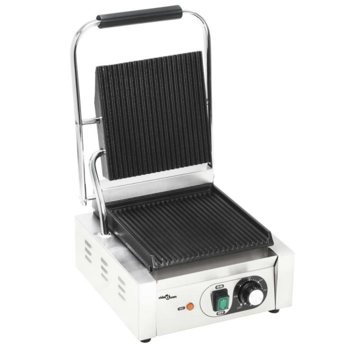 VIDAXL Grill pour panini rainuré Acier inoxydable 1800 W 31x30,5x20 cm