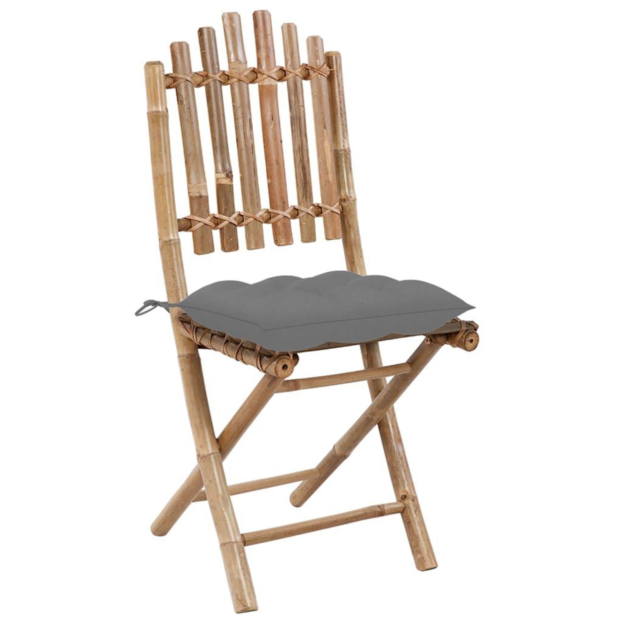 Voir la diapositive 5 : VIDAXL Ensemble a manger d'exterieur pliable 5pcs avec coussins bambou
