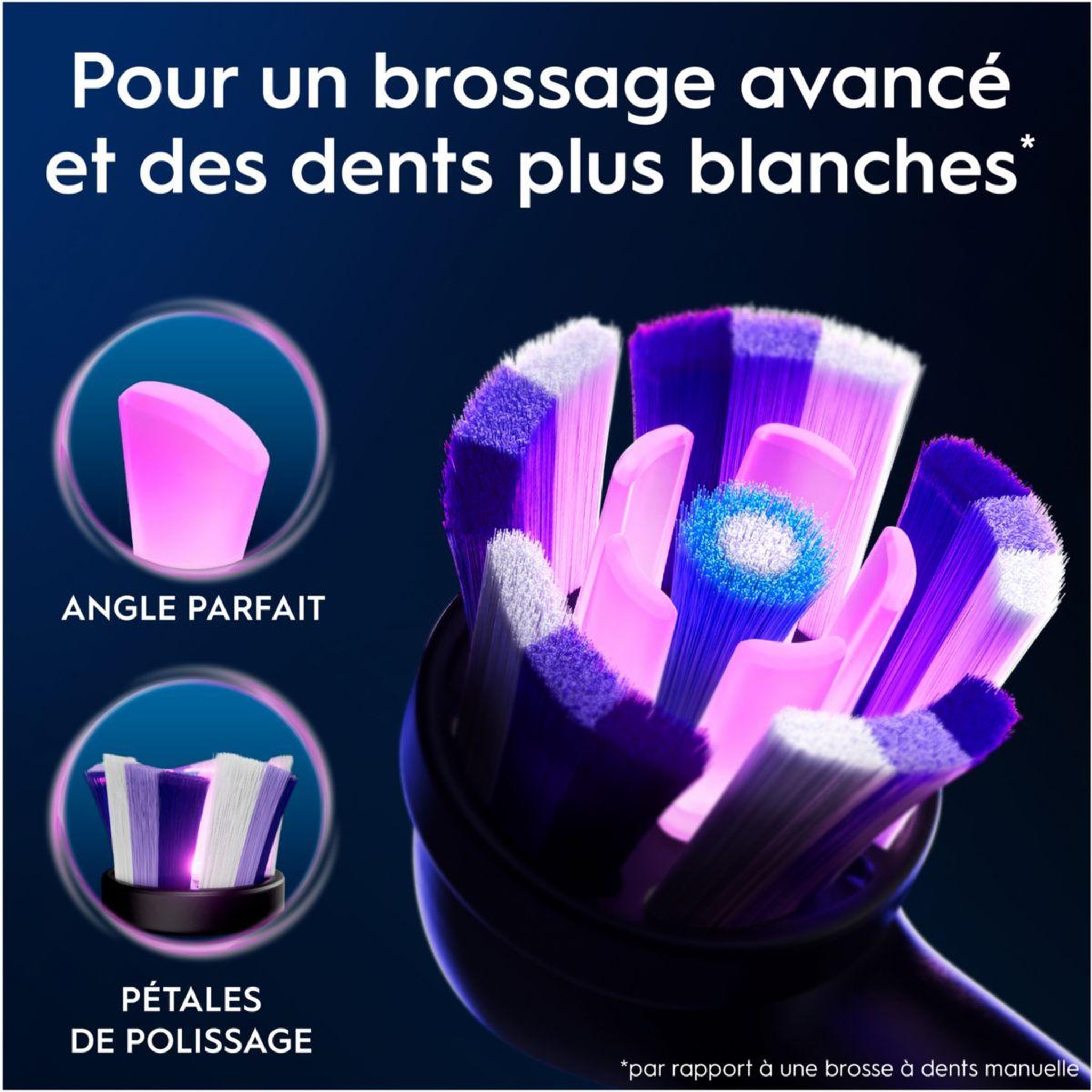 Voir la diapositive 3 : ORAL B Brossette dentaire io radiant white noir x3