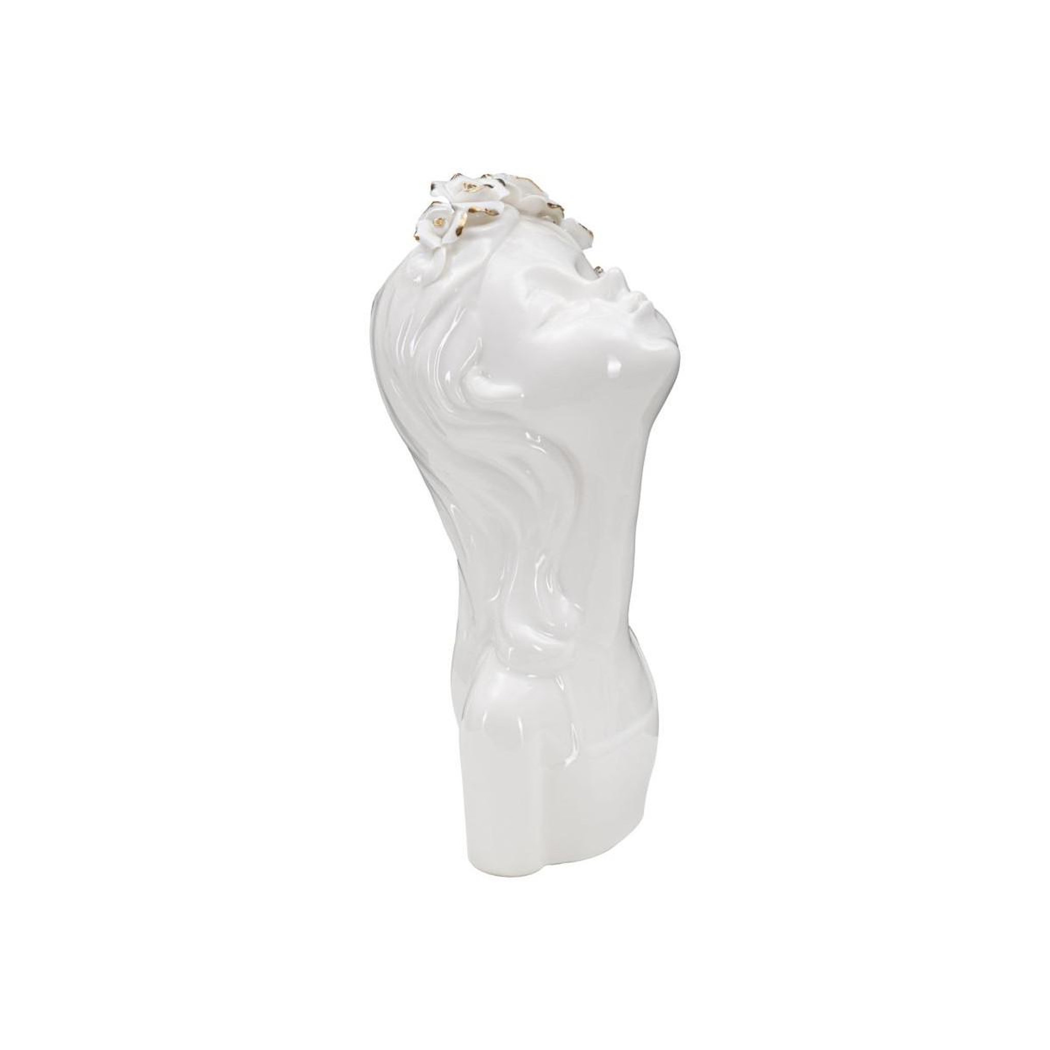 Voir la diapositive 2 : Paris Prix Vase déco en porcelaine  young lady roses  26cm blanc