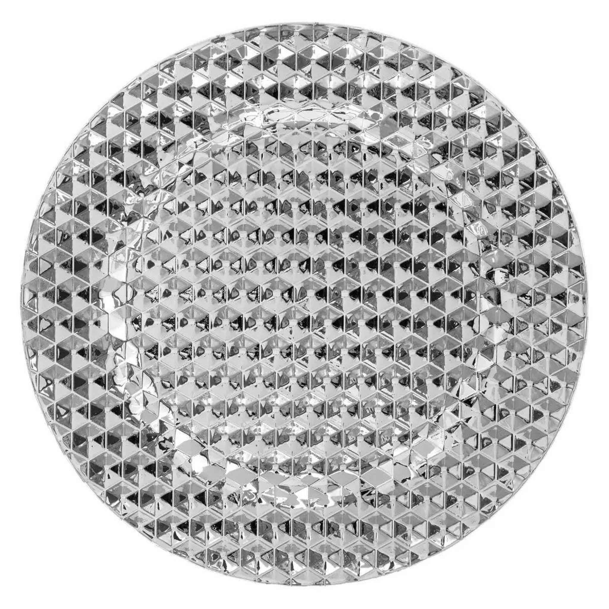 ATMOSPHERA Assiette de présentation  pixel  33cm argent