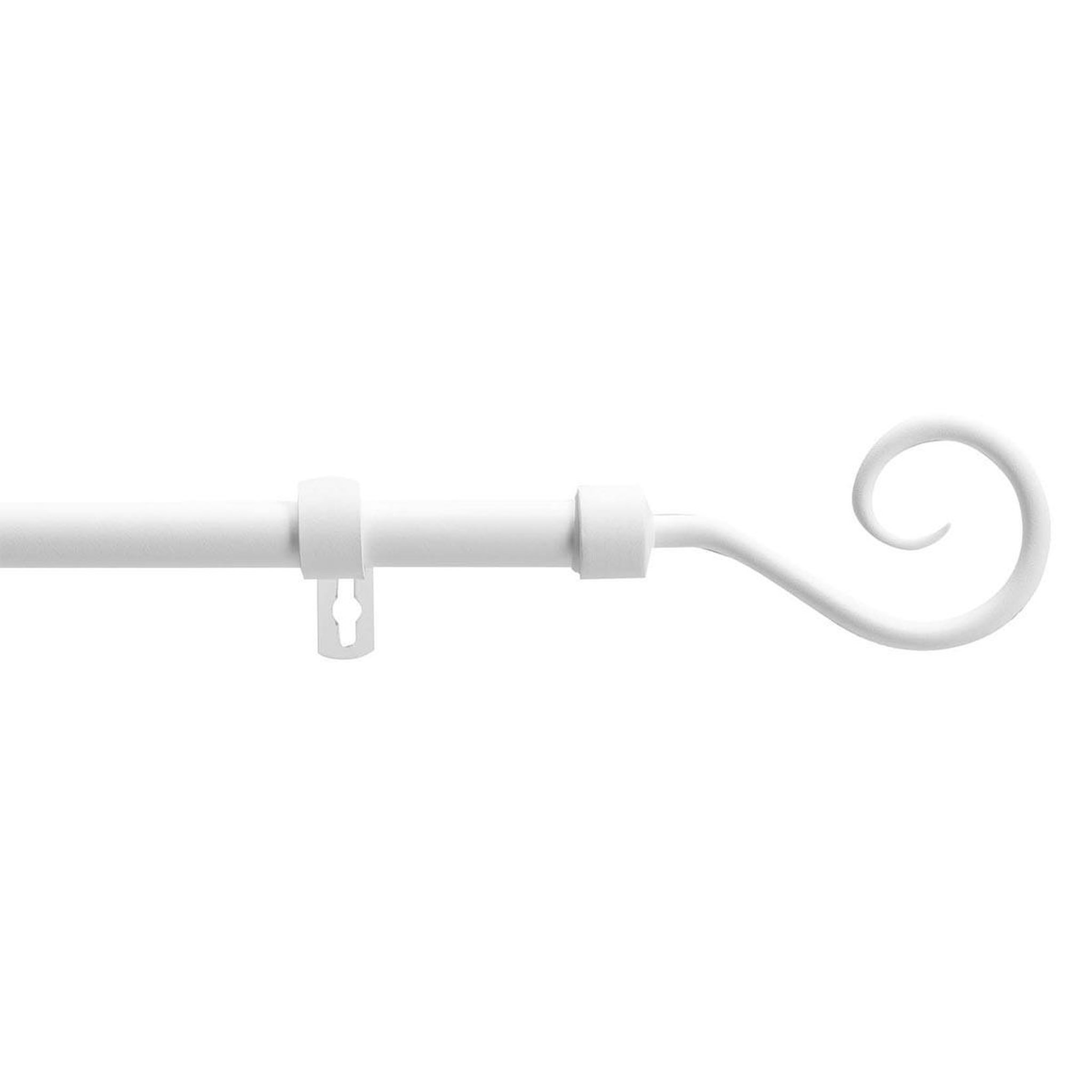 Douceur d'Intérieur Kit Tringle à Rideau Extensible  Arabesque  120-210cm Blanc