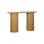Voir la diapositive 1 : SWEEEK Console ovale scandinave effet bois rainuré. pieds ronds. couleur naturelle. L 120 x P 35 x H 75cm