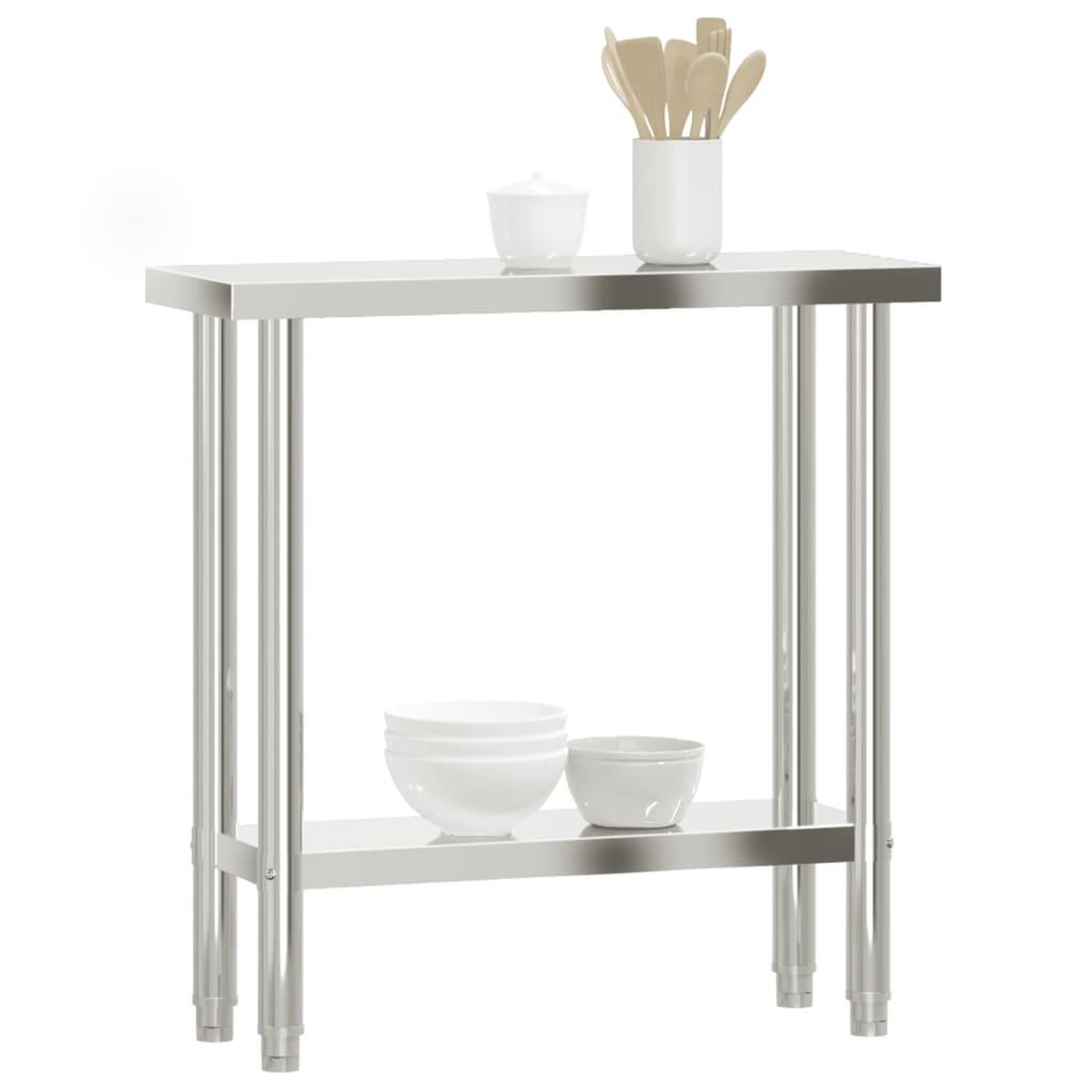 Voir la diapositive 4 : VIDAXL Table de travail de cuisine 82,5x30x85 cm acier inoxydable
