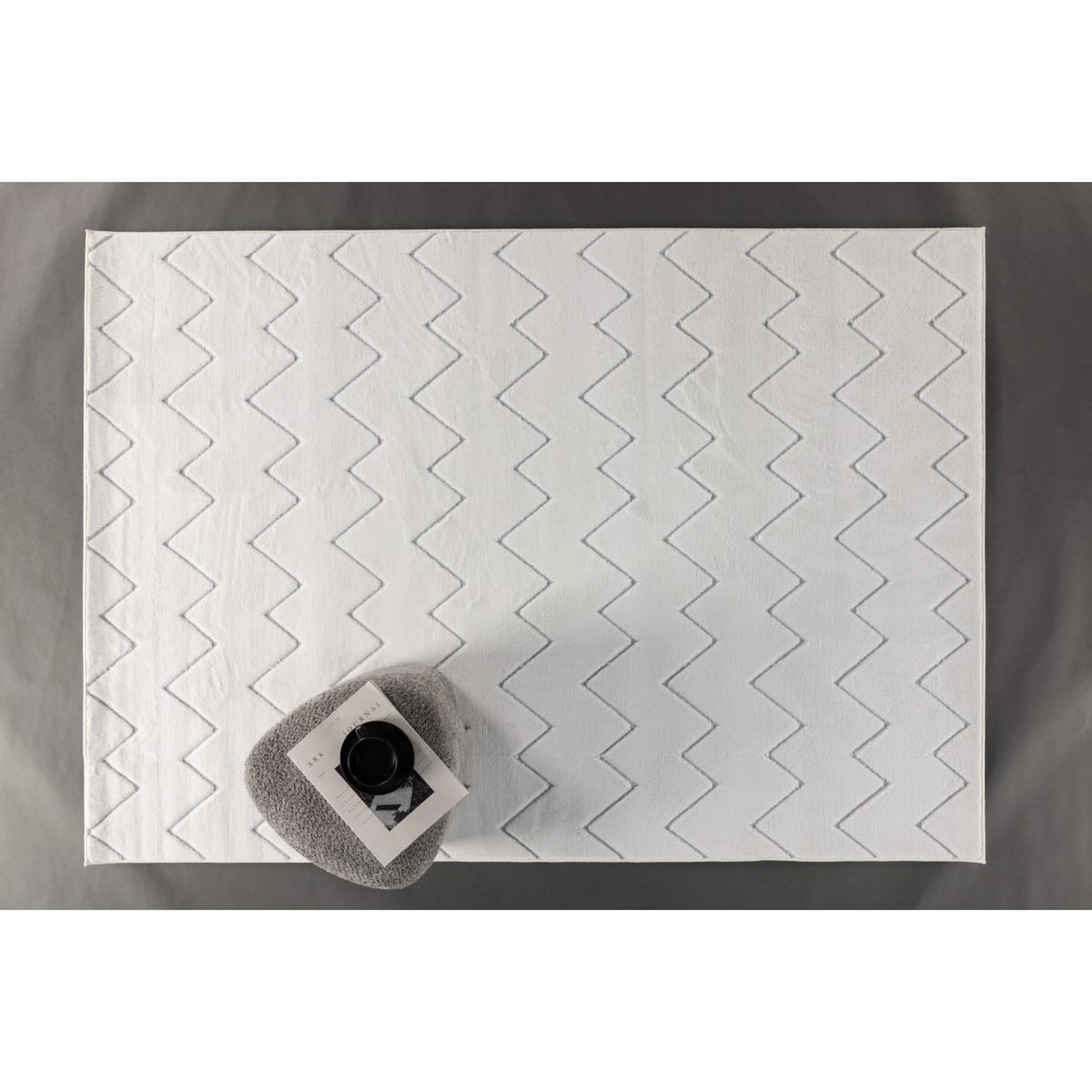 Voir la diapositive 4 : Paris Prix Tapis déco  fia  200x290cm blanc