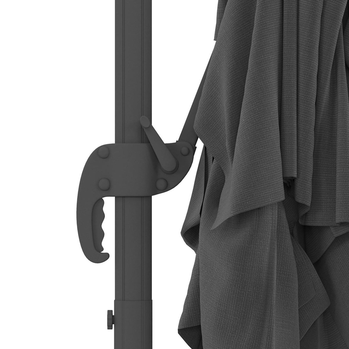 ID MARKET Parasol déporté inclinable rotatif 360 CALVI multi toile grand vent gris 3x4 M avec housse