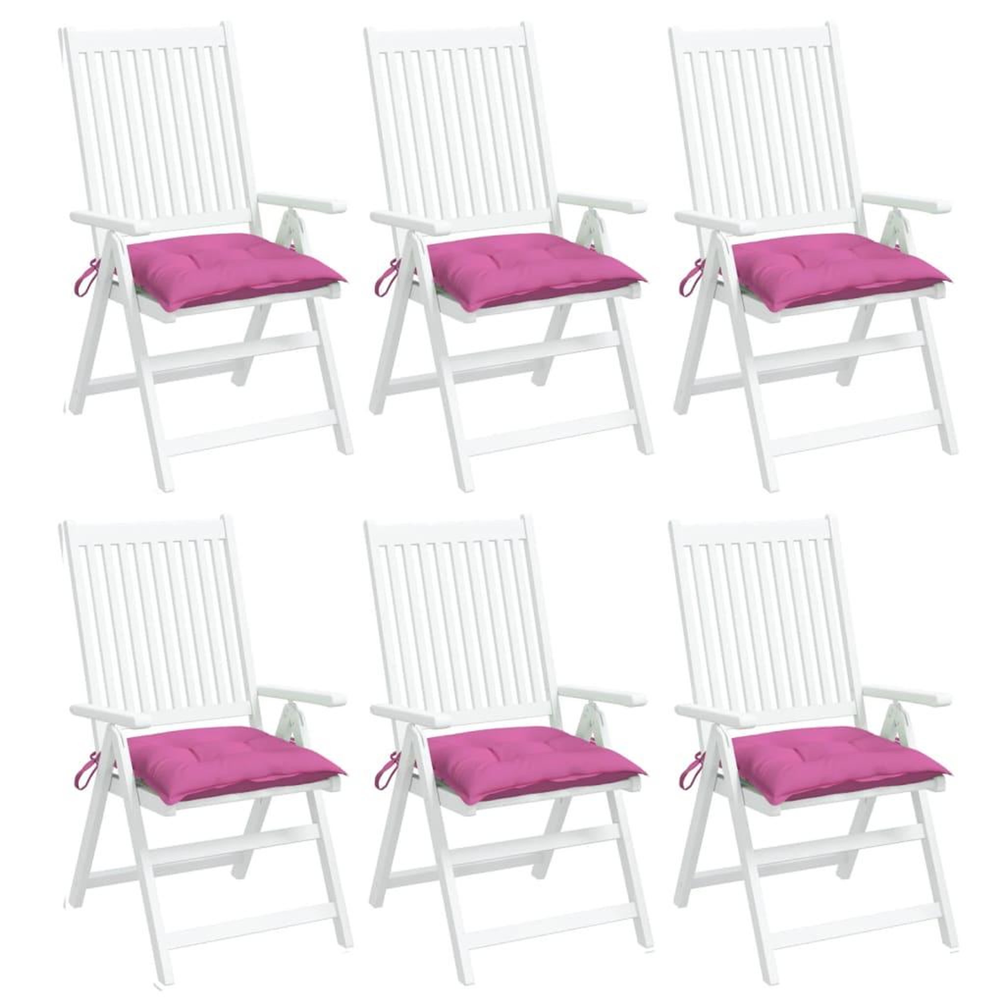 Voir la diapositive 4 : VIDAXL Coussins de chaise lot de 6 rose 50x50x7 cm tissu oxford