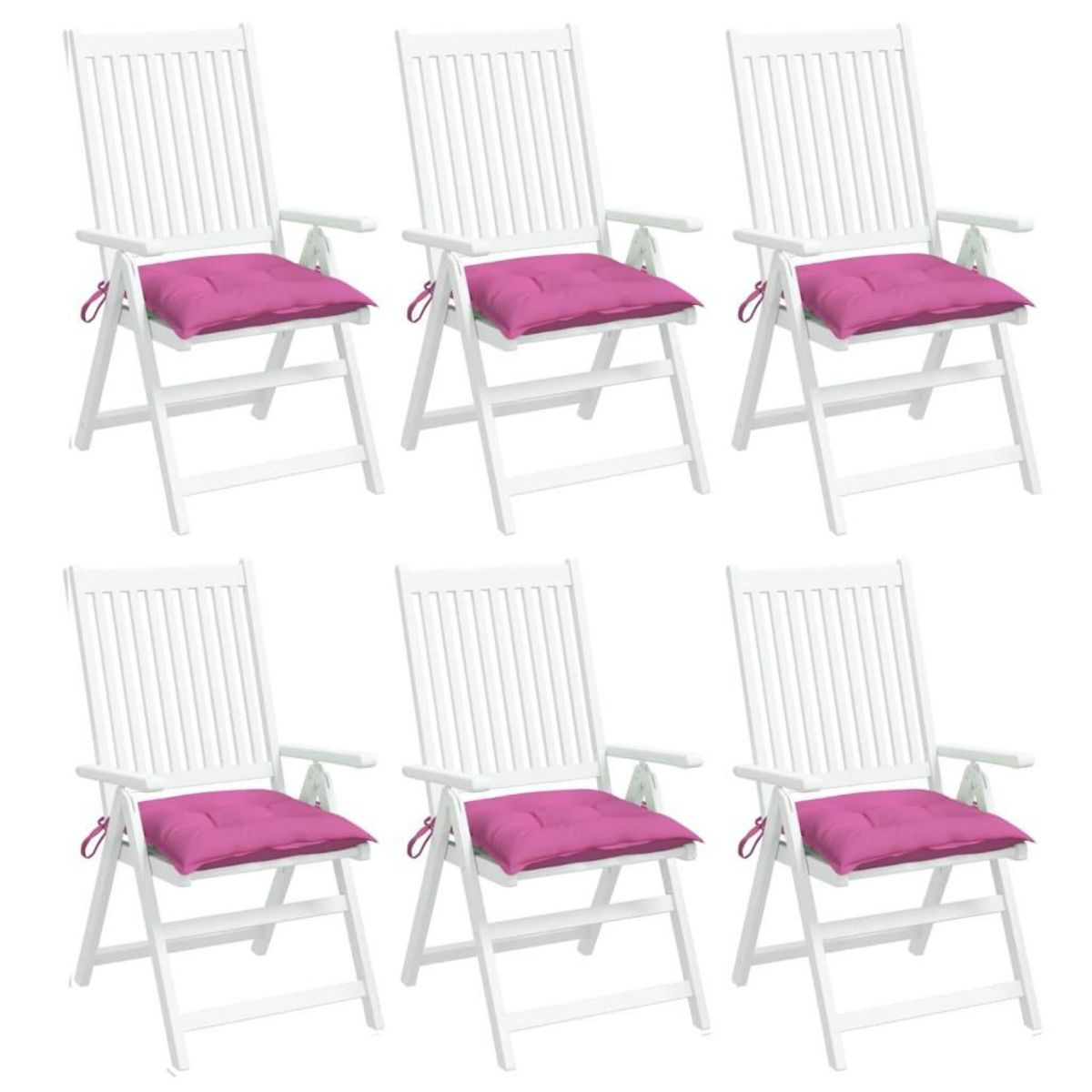 VIDAXL Coussins de chaise lot de 6 rose 50x50x7 cm tissu oxford