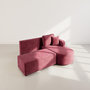Voir la diapositive 3 : BEST MOBILIER Miro - canapé d'angle droit 4 places convertible avec coffre en velours texturé