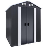 Habitat et Jardin Abri de jardin métal avec portes coulissantes  Boston  - 4.12 m² - Gris