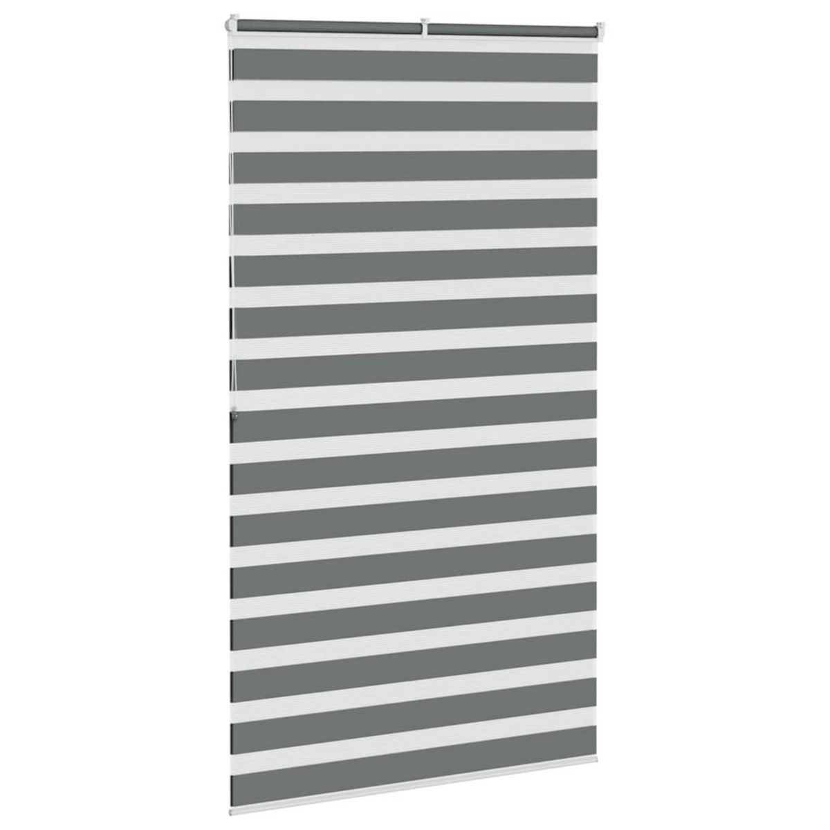 VIDAXL Store zebre gris fonce largeur du tissu 120,9 cm polyester