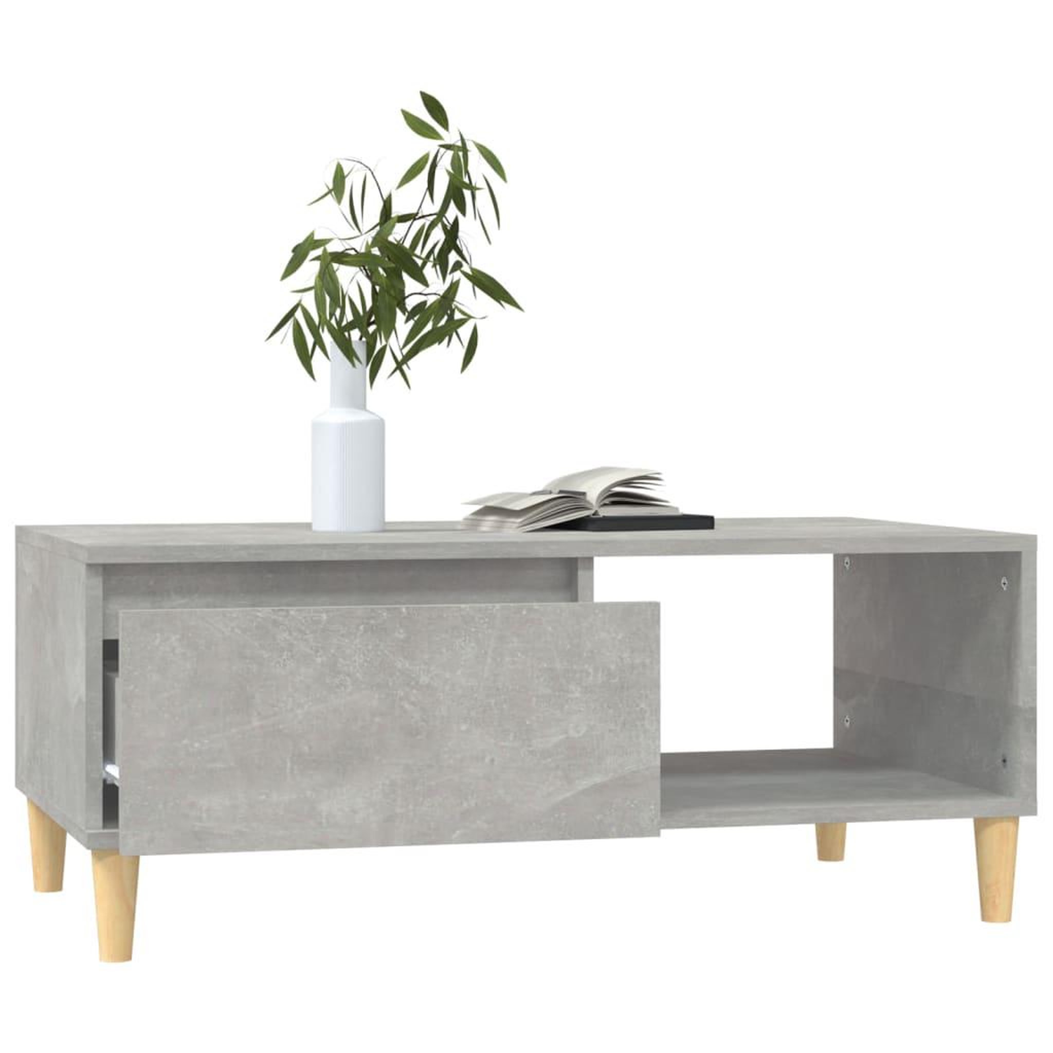 Voir la diapositive 4 : VIDAXL Table basse Gris beton 90x50x36,5 cm Bois d'ingenierie