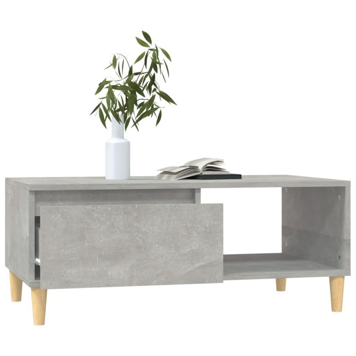 VIDAXL Table basse Gris beton 90x50x36,5 cm Bois d'ingenierie
