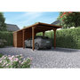 Voir la diapositive 2 : Forest Style Carport avec remise - Bois traité autoclave - 15,8+4m² - LEON