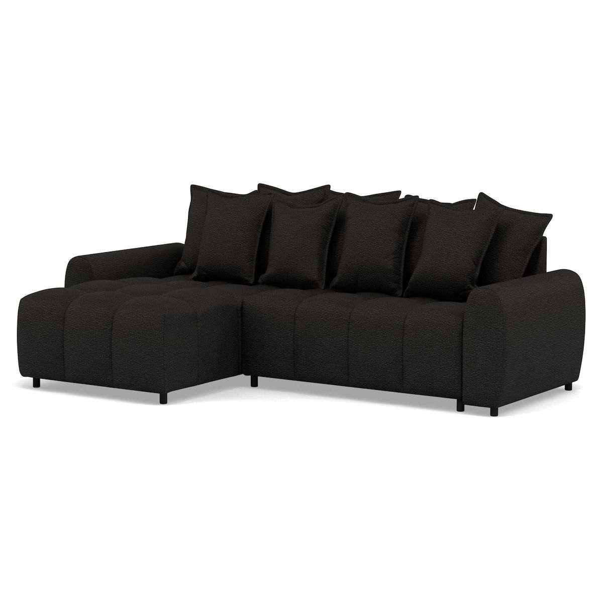 LISA DESIGN Adelaide - canapé d'angle réversible 4 places avec pouf d'appoint en tissu texturé