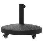 OUTSUNNY Pied de parasol base de lestage rond poids net 22,7kg en résine avec 4 roulettes - dim. Ø 52 x 41H cm - noir