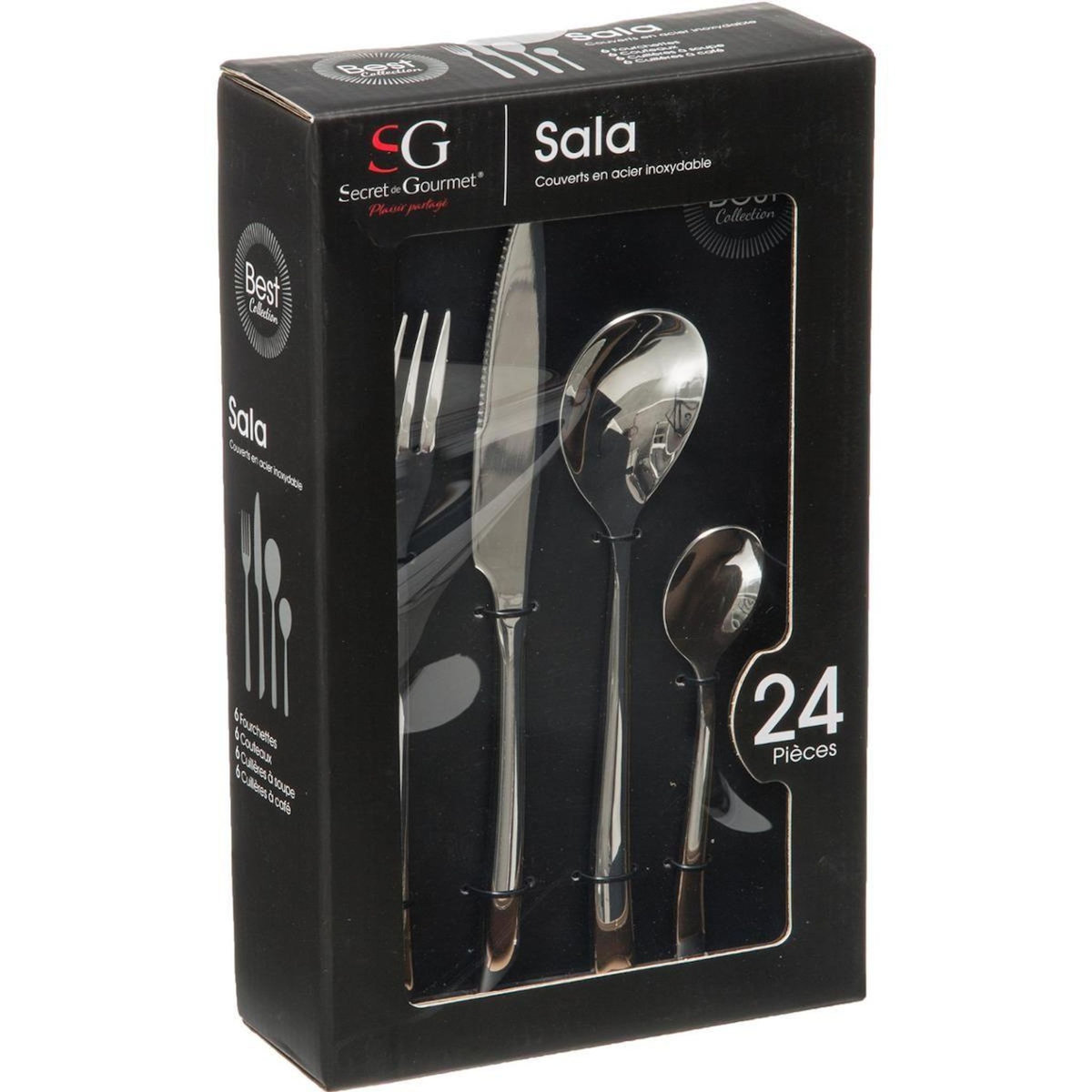 SECRET DE GOURMET Ménagère 24 Pièces Inox  Sala  27cm Argent
