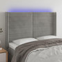 Voir la diapositive 1 : VIDAXL Tete de lit a LED Gris clair 147x16x118/128 cm Velours
