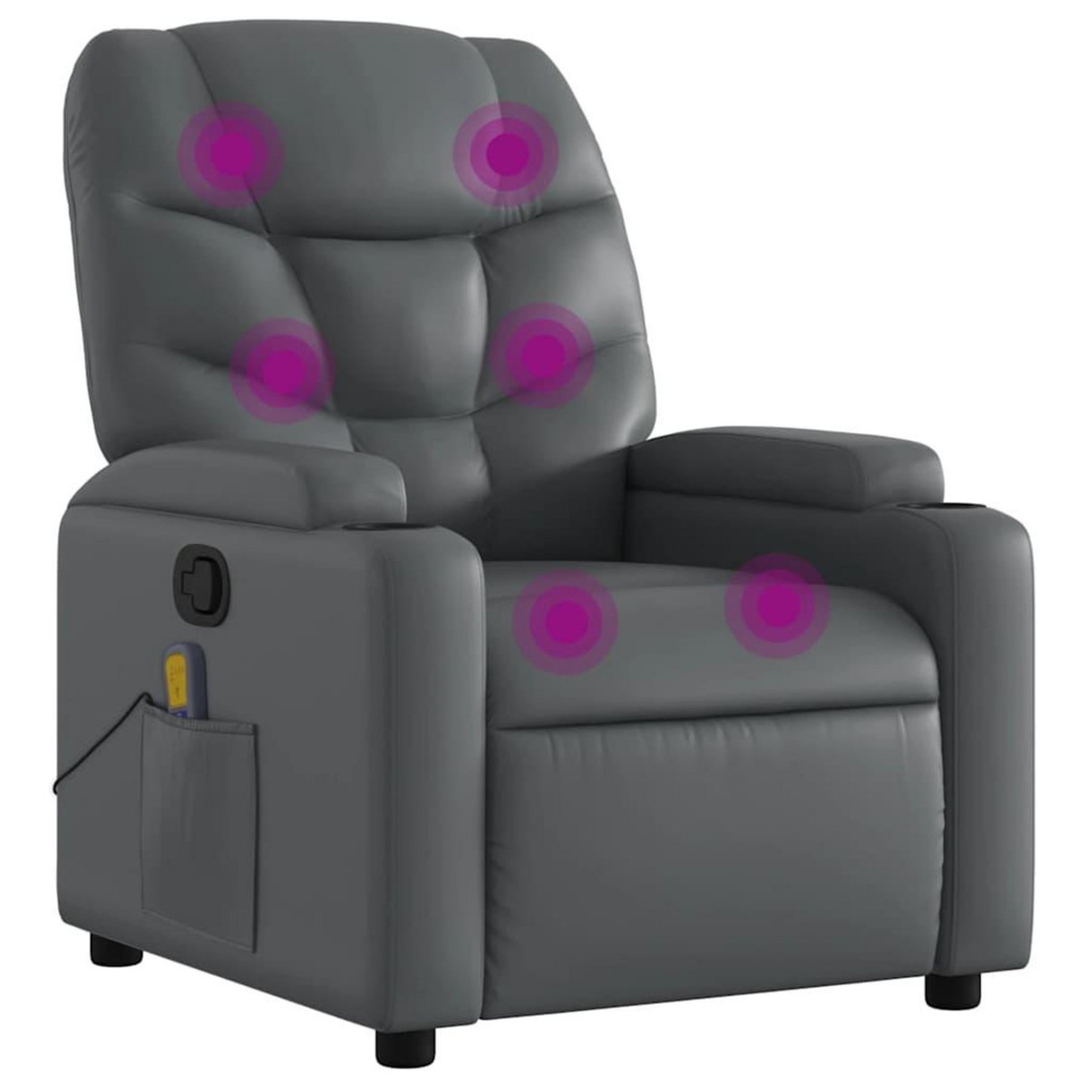 VIDAXL Fauteuil de massage inclinable Gris Similicuir