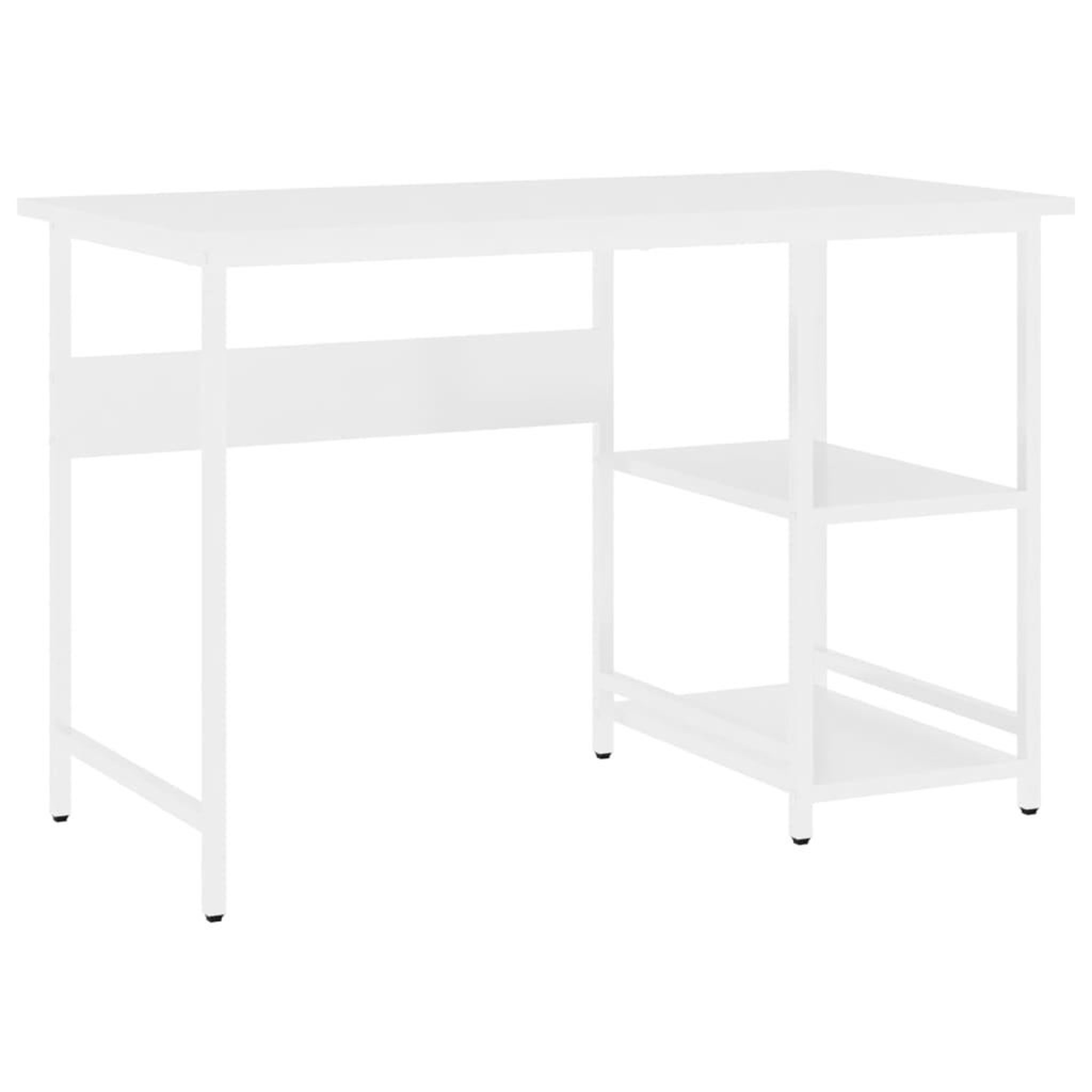Voir la diapositive 2 : VIDAXL Bureau d'ordinateur Blanc 105x55x72 cm MDF et metal