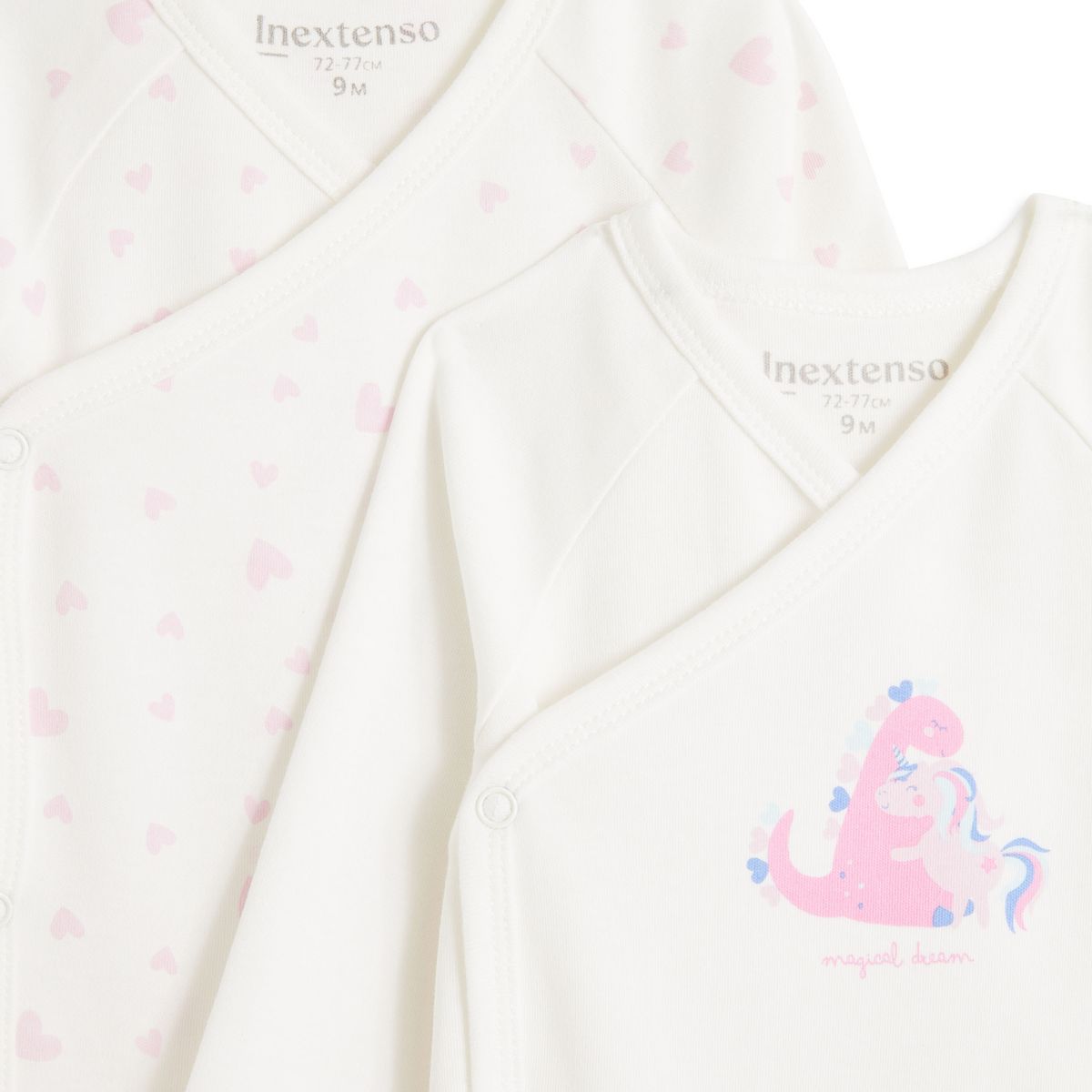 INEXTENSO Lot de 4 bodys manches longues en coton bébé