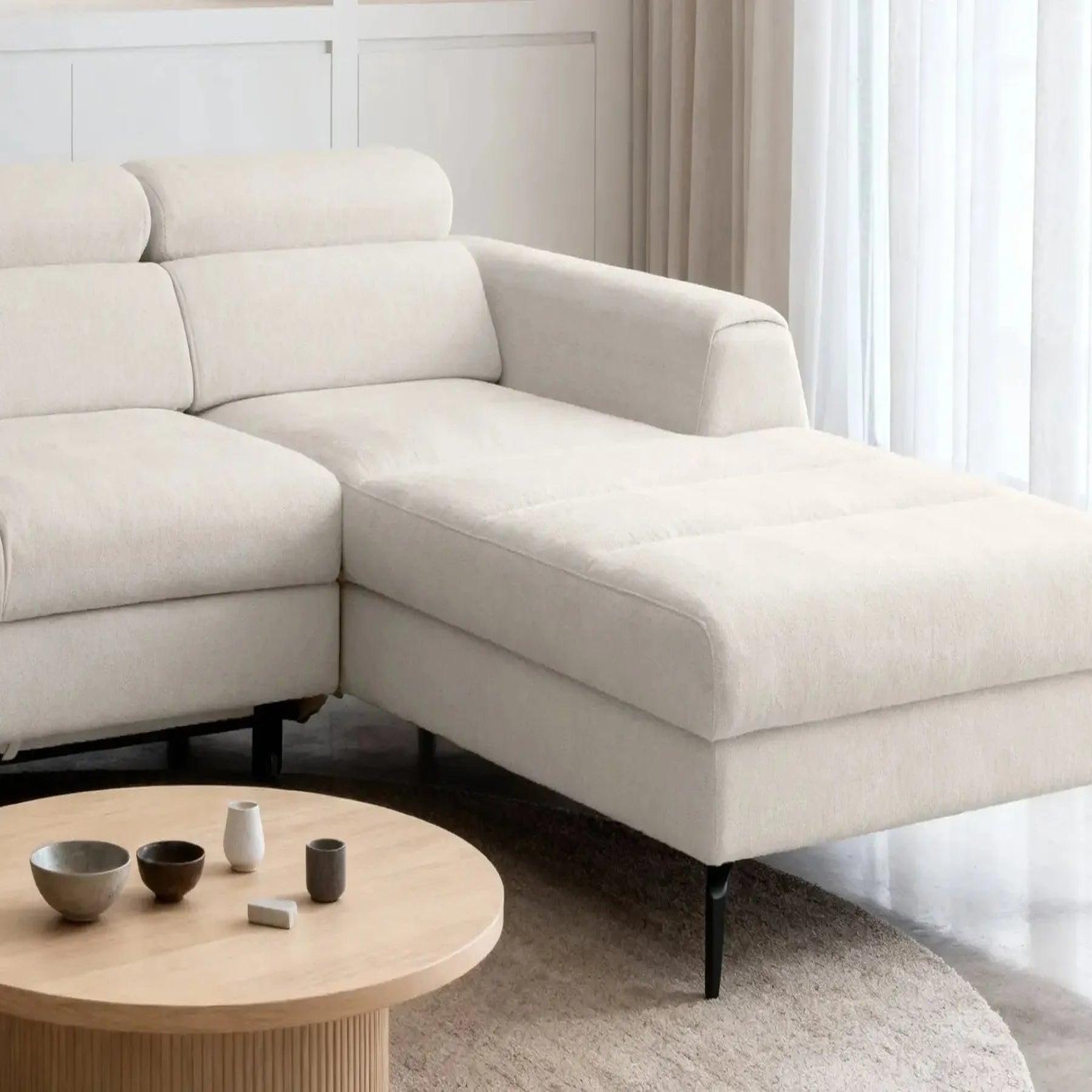 Voir la diapositive 3 : CASANOVA PARIS Clovis - canapé d'angle convertible tissu chiné