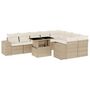 Voir la diapositive 2 : VIDAXL Salon de jardin avec coussins 10 pcs beige resine tressee
