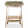 Voir la diapositive 2 : VIDAXL Balancelle a 2 places avec feuilles de palmier Bambou 202 cm
