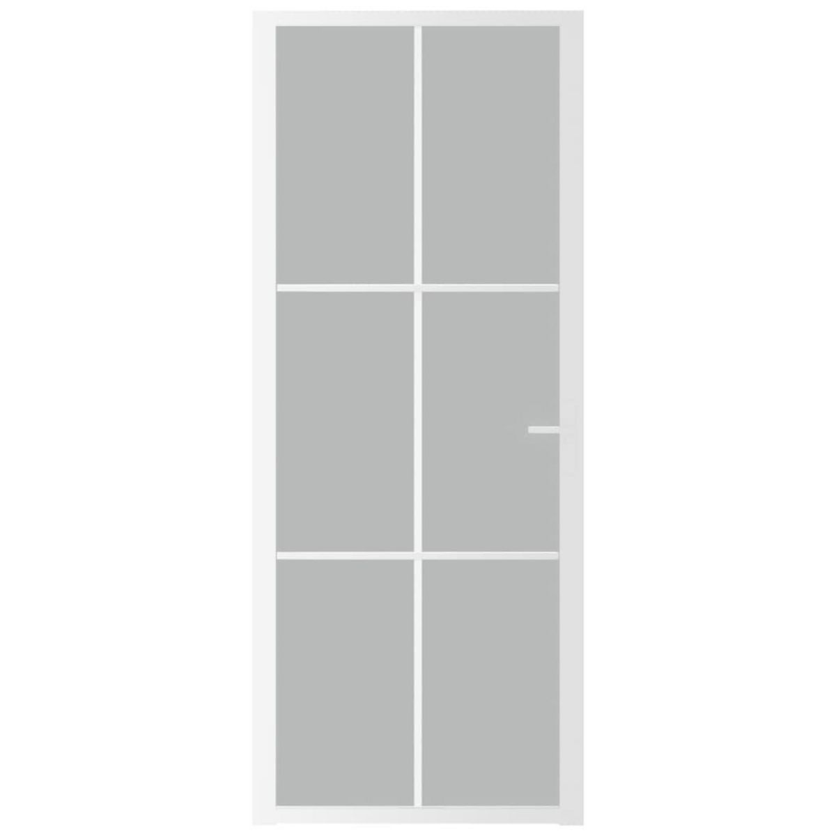 VIDAXL Porte interieure 83x201,5 cm Blanc Verre mat et aluminium