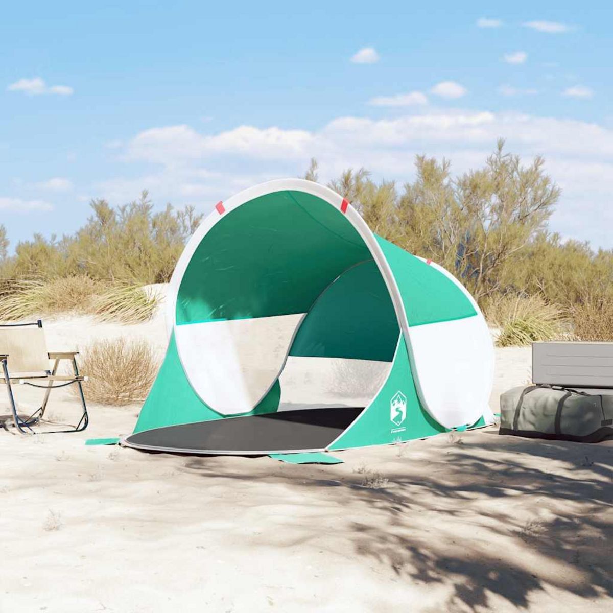 VIDAXL Tente de plage vert d'eau escamotable impermeable