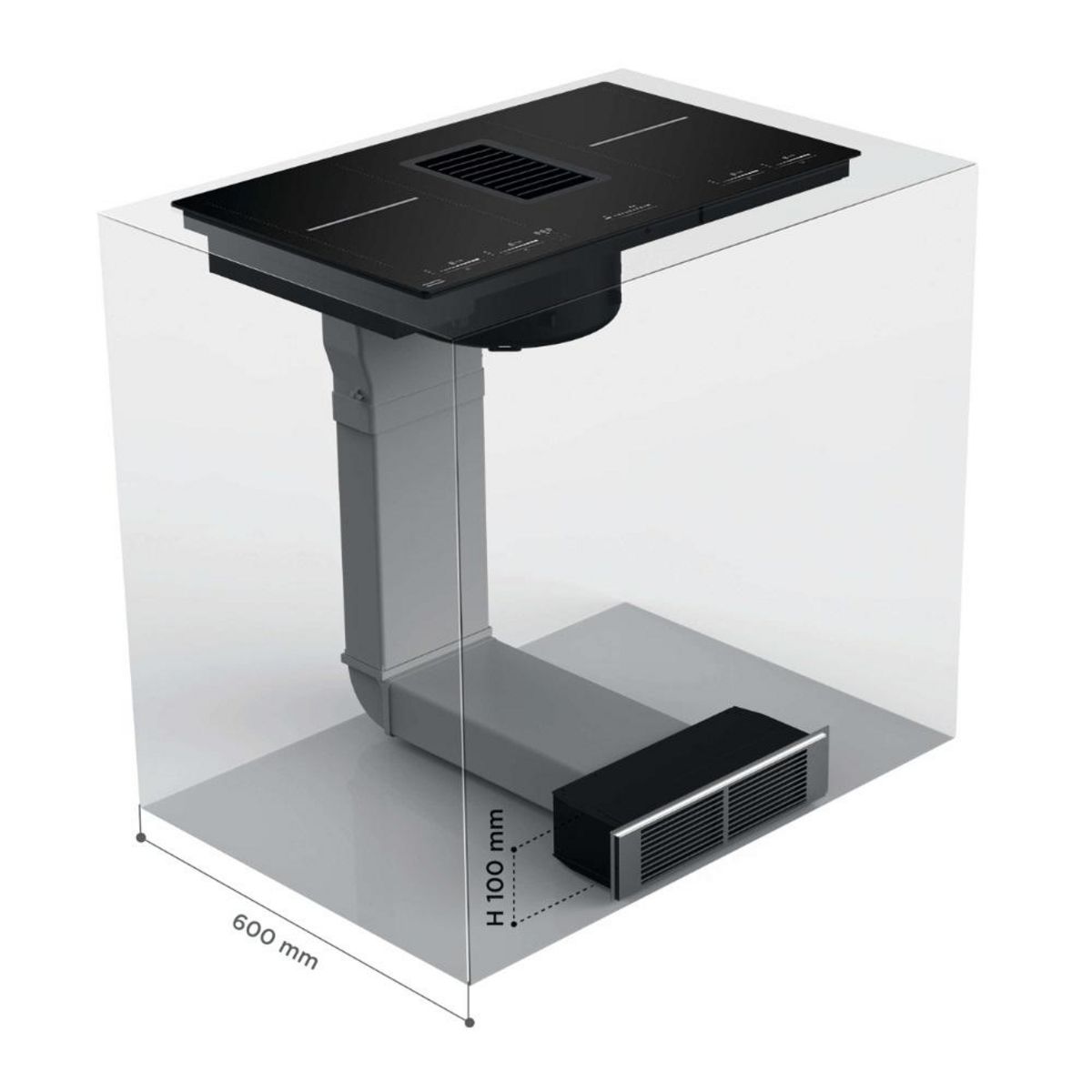 faber Table de cuisson aspirante induction 83cm 4 feux 7400w noir - 5682749