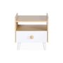 Voir la diapositive 6 : SWEEEK Table de chevet enfant effet bois. blanc. 1 tiroir