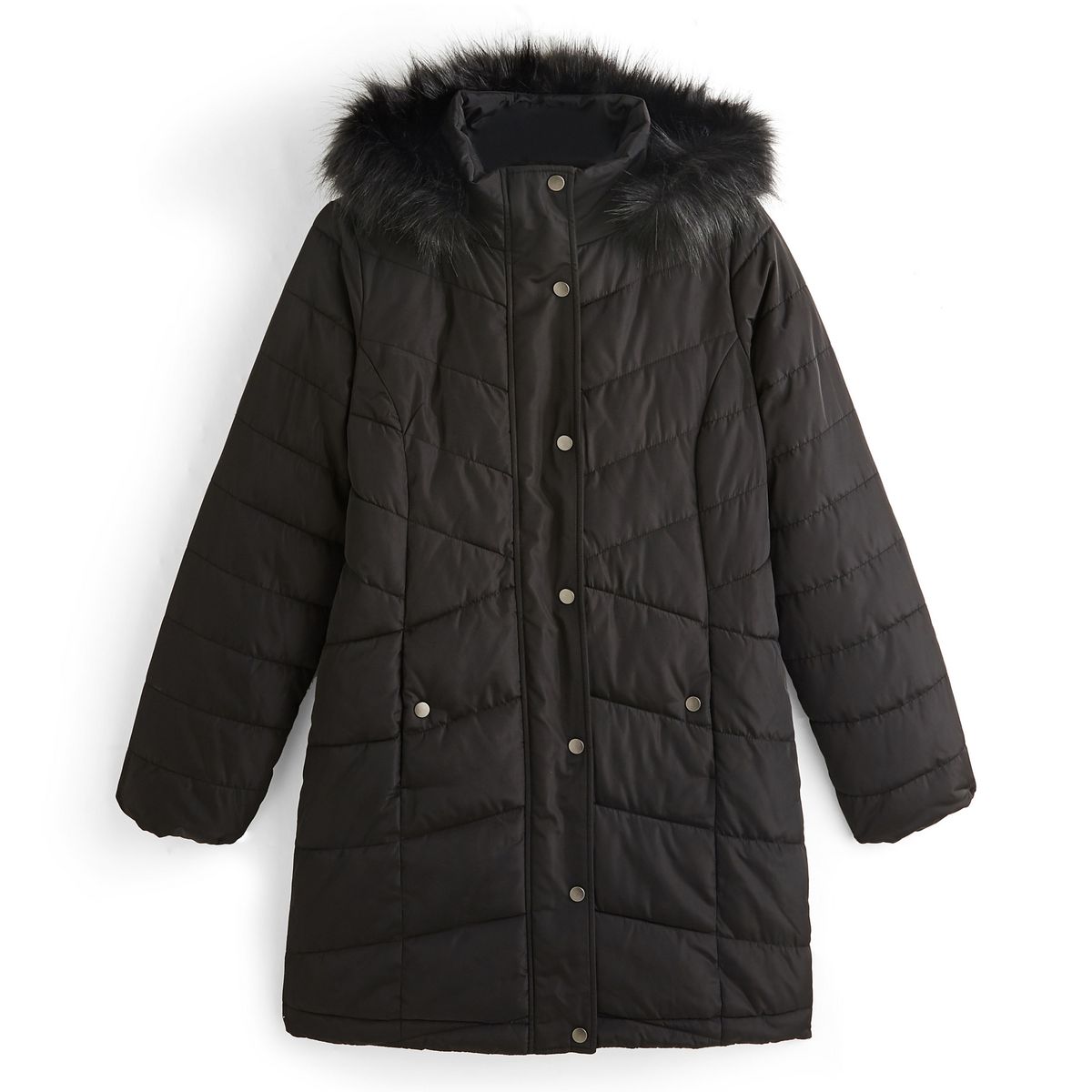 IN EXTENSO Doudoune longue à capuche noire femme