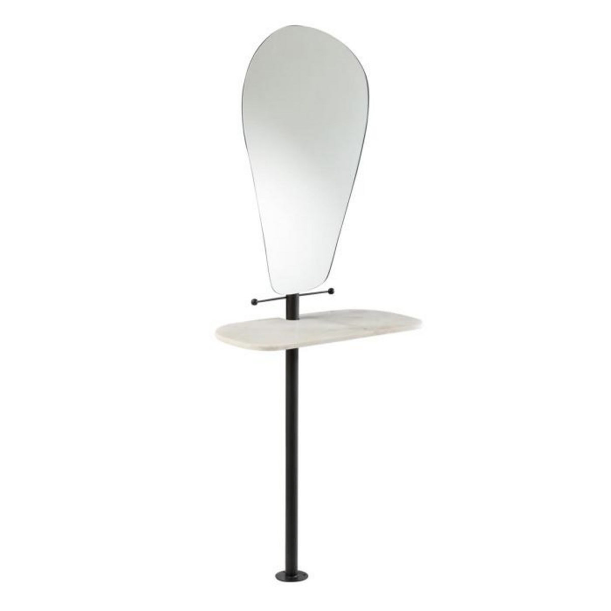 Paris Prix Miroir Avec Plateau en Marbre  Vivid  185cm Blanc & Noir