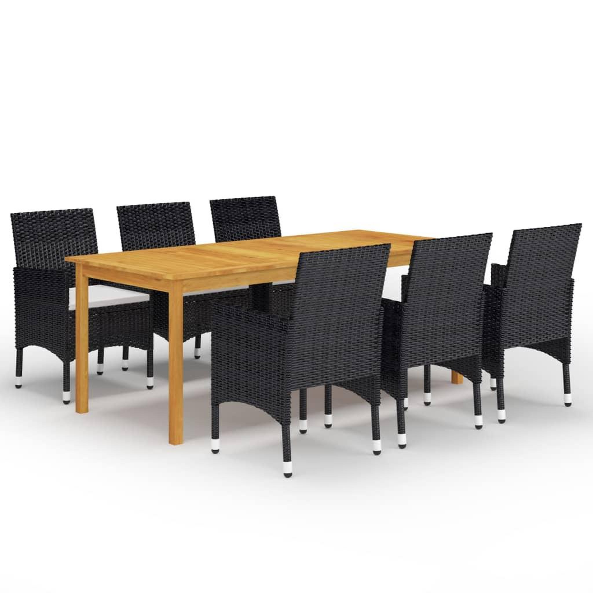Voir la diapositive 1 : VIDAXL Ensemble a manger de jardin 7 pcs Noir