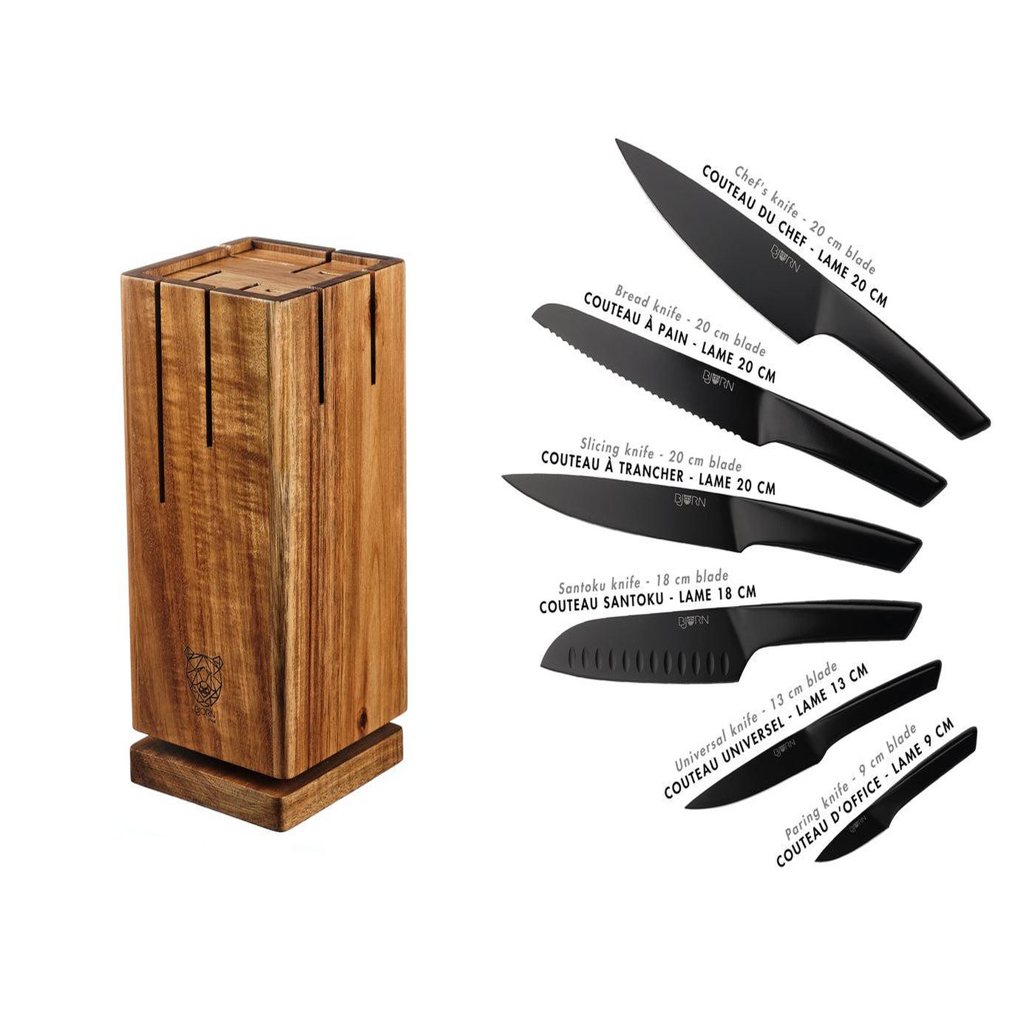 Voir la diapositive 3 : BJORN Bloc couteaux de cuisine jensen skagen - 7 pièces