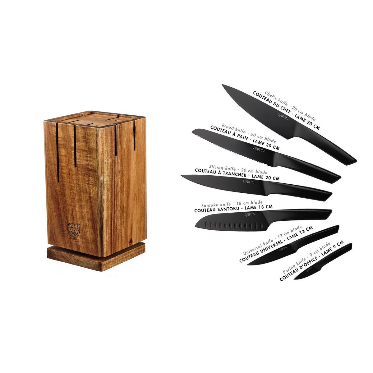 BJORN Bloc couteaux de cuisine JENSEN SKAGEN - 7 pièces