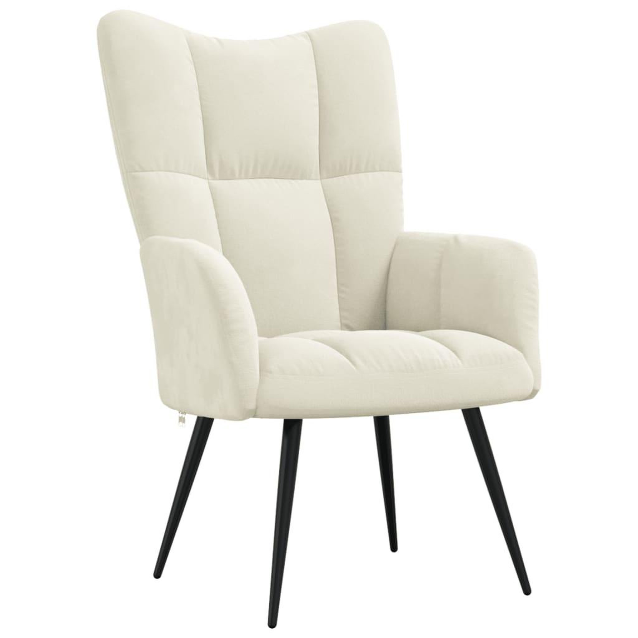 Voir la diapositive 1 : VIDAXL Chaise de relaxation Blanc creme Velours