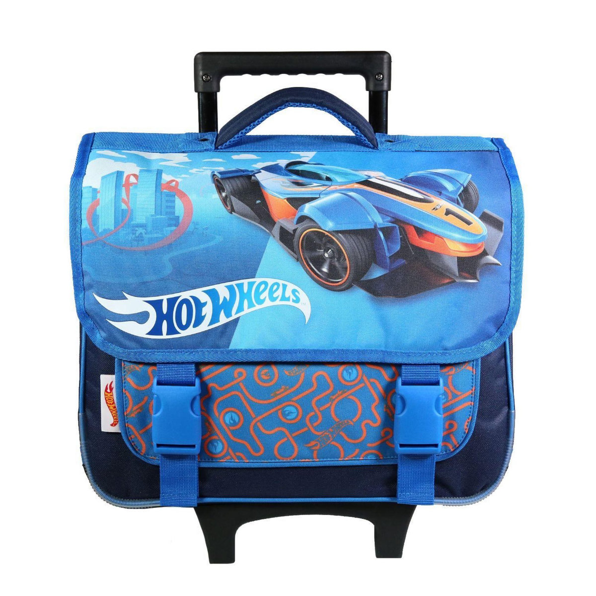 Bagtrotter BAGTROTTER Cartable à roulettes 38 cm Hot Wheels Bleu Voiture