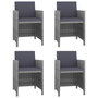 Voir la diapositive 2 : VIDAXL Ensemble a manger d'exterieur 5pcs coussins resine tressee gris