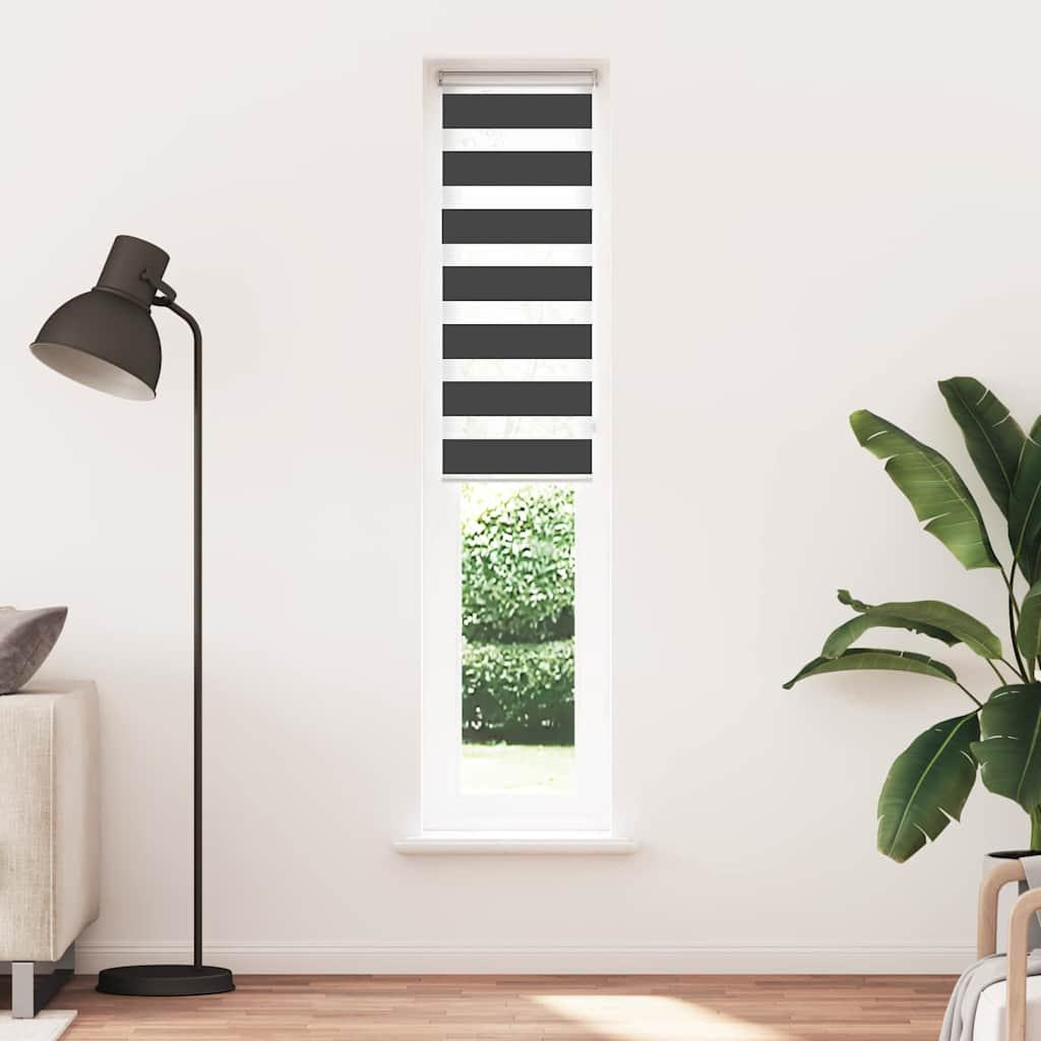 Voir la diapositive 2 : VIDAXL Store zebre noir 40x200 cm largeur du tissu 35,9 cm polyester