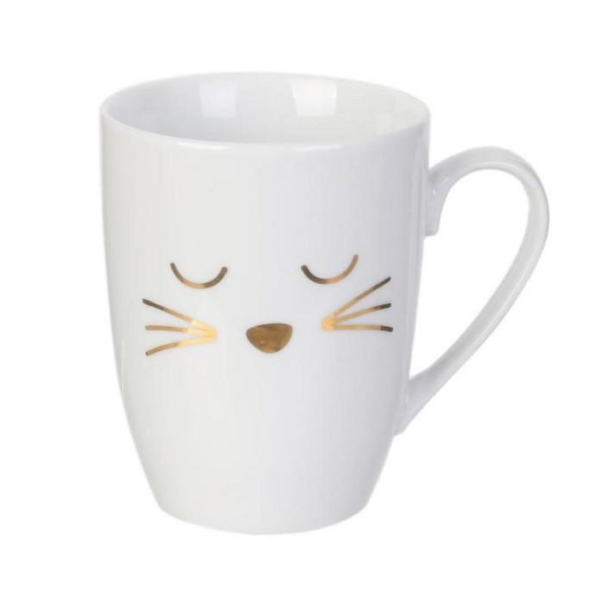 Paris Prix Mug Déco avec Cuillère  Chat  11cm Blanc
