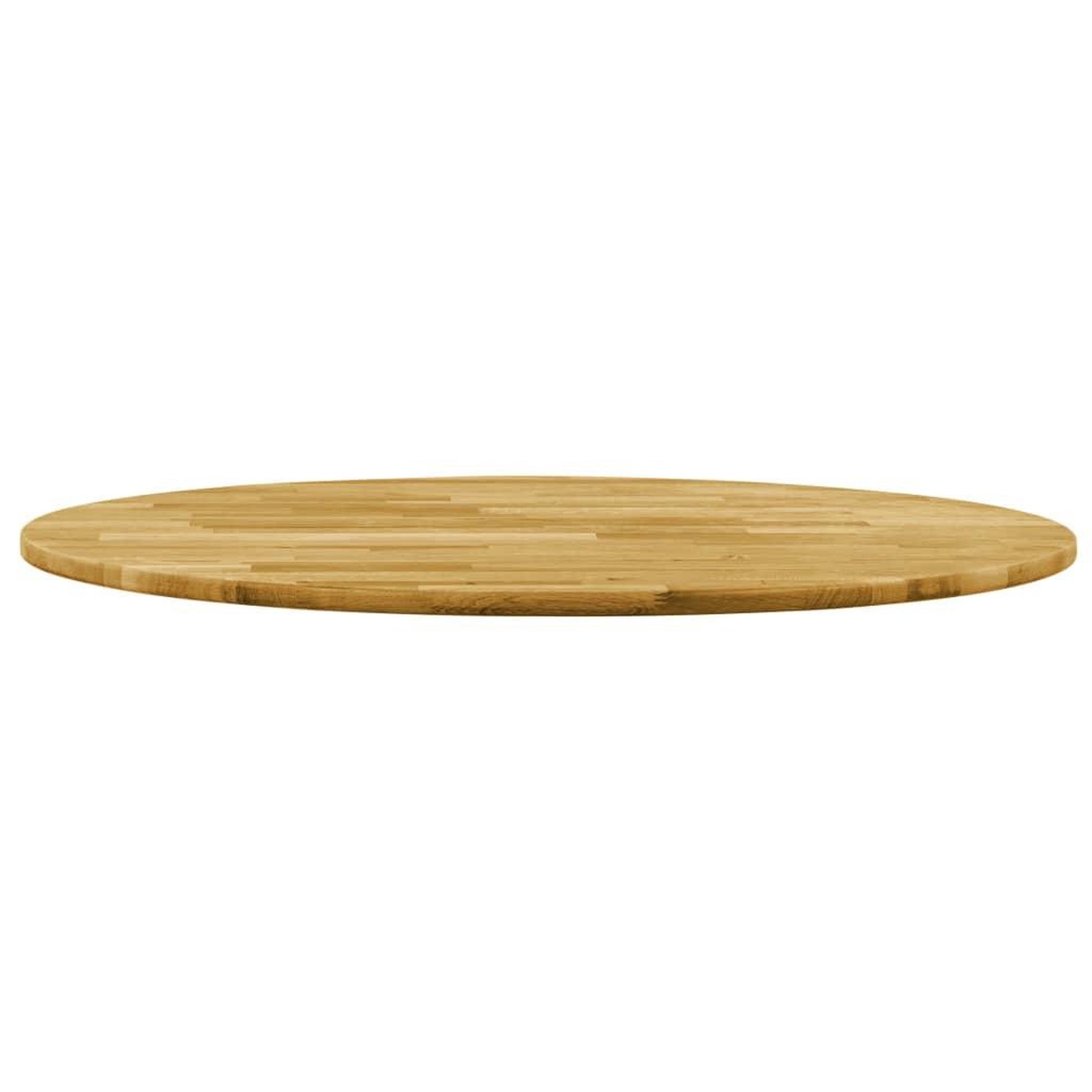 Voir la diapositive 2 : VIDAXL Dessus de table Bois de chene massif Rond 23 mm 600 mm