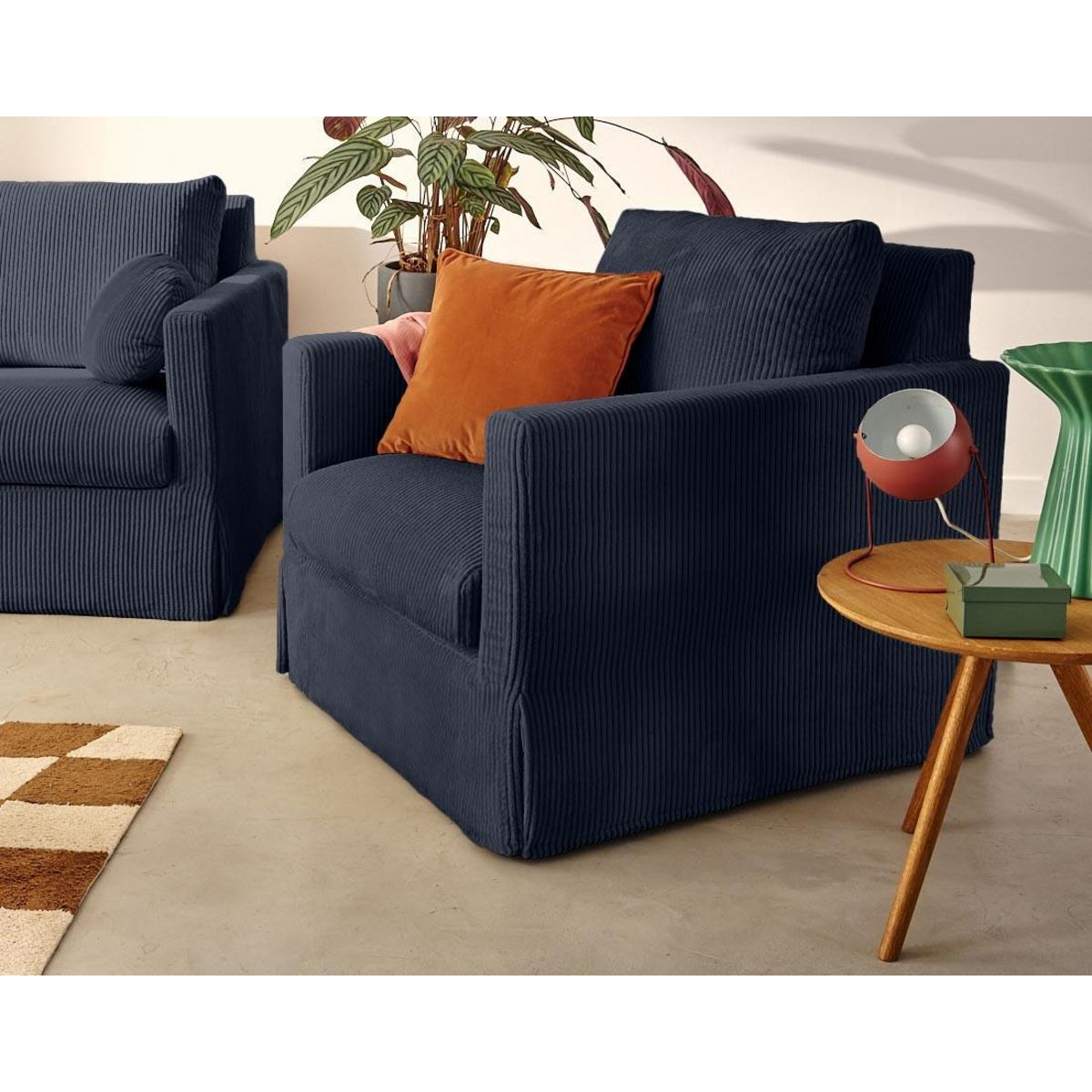 LISA DESIGN Serena - housse en velours côtelé pour fauteuil