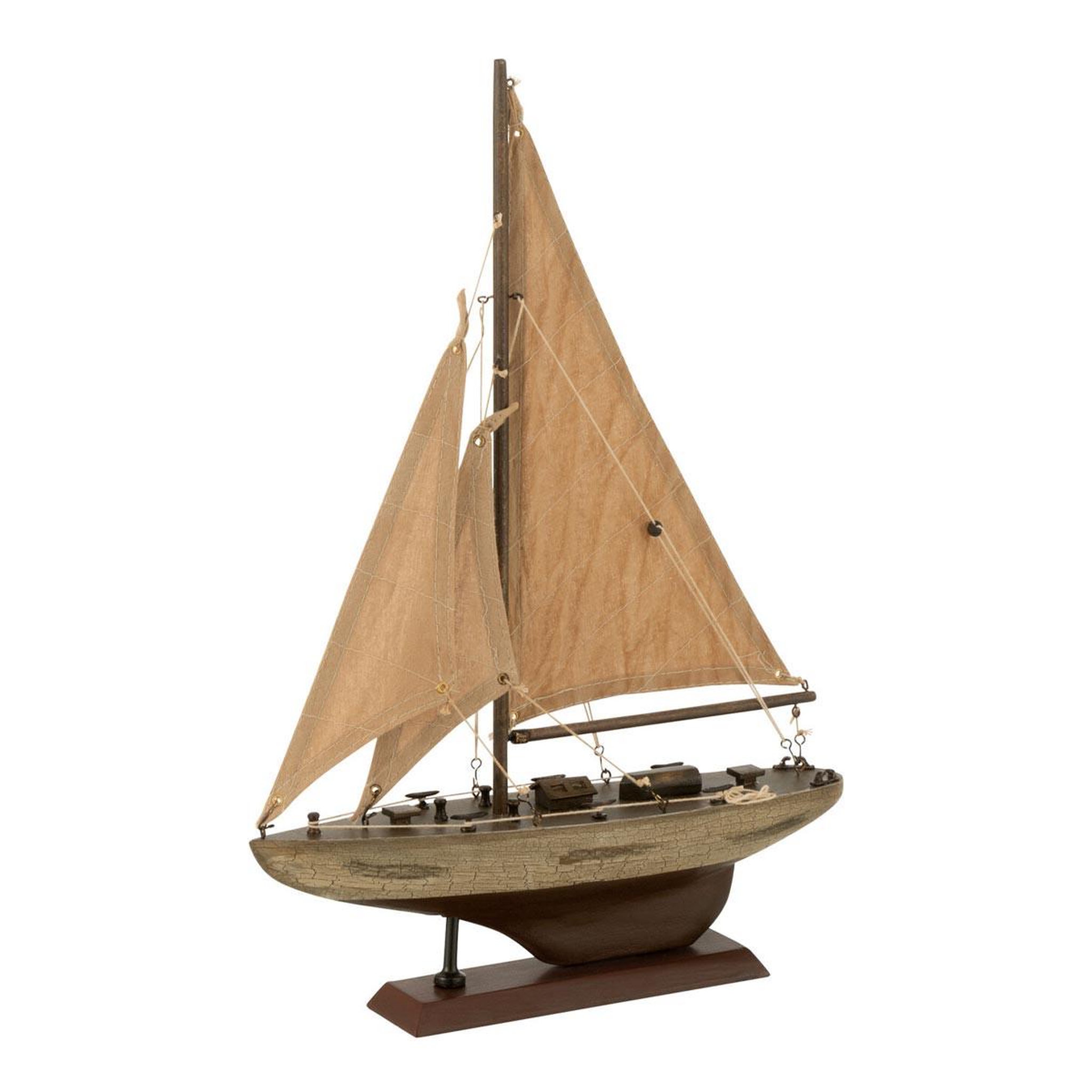 J-LINE Voilier déco en bois  harrison  43cm marron