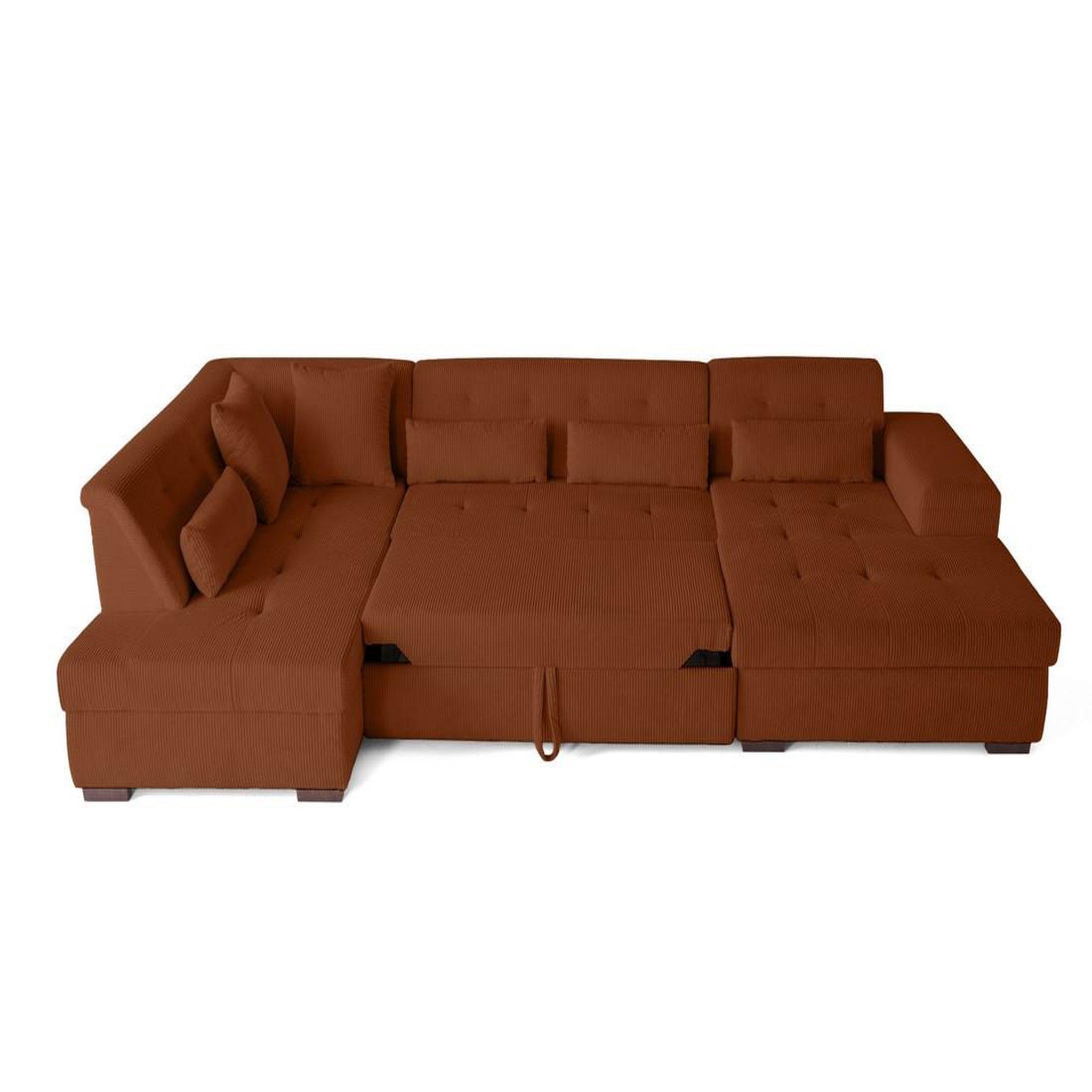 Voir la diapositive 4 : LISA DESIGN Vermont - canapé panoramique d'angle gauche - 7 places - convertible avec coffre - en velours côtelé
